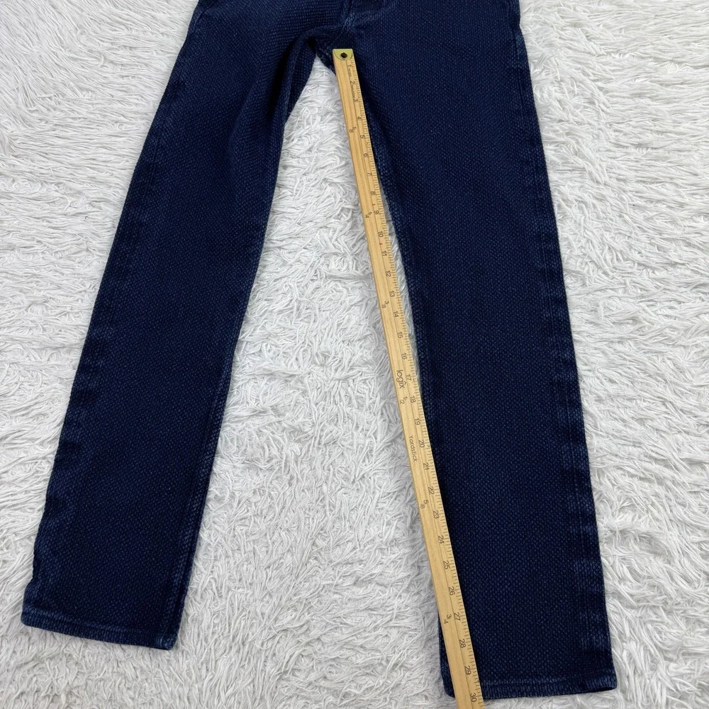 Gustin Pants Mens 31 Blue Monster Sashiko Dobby‎ 5 Pocket Straight Leg 28x30